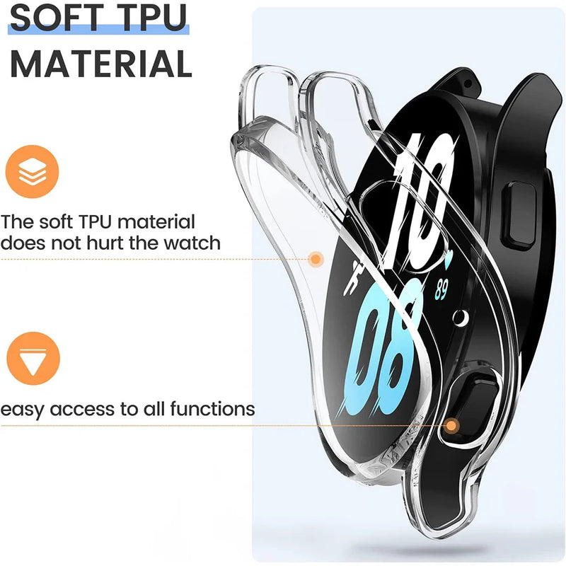 Adatto per Samsung Galaxy Watch 4 5 6 7 40mm 44mm Custodia protettiva antiurto e resistente ai graffi in materiale morbido completamente coperto