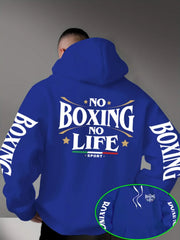 Felpa con Cappuccio da Uomo per Boxe Stampa Grafica sul Retro 'No Boxing - 6 S(US 36) - immagine 37