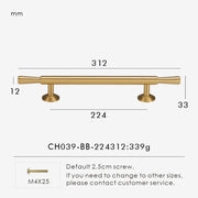 Nurlin Ottone massiccio Stile europeo di lusso Maniglia per mobili Manopole Barre a - immagine 16