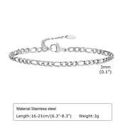 Bracciale a catena da donna color argento bracciali impilabili in acciaio inossidabile - immagine 10