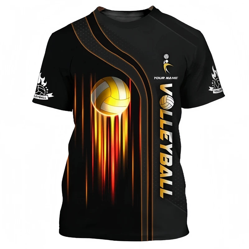 Magliette grafiche da pallavolo di moda per uomo Estate Casual Nome personalizzato - immagine 11