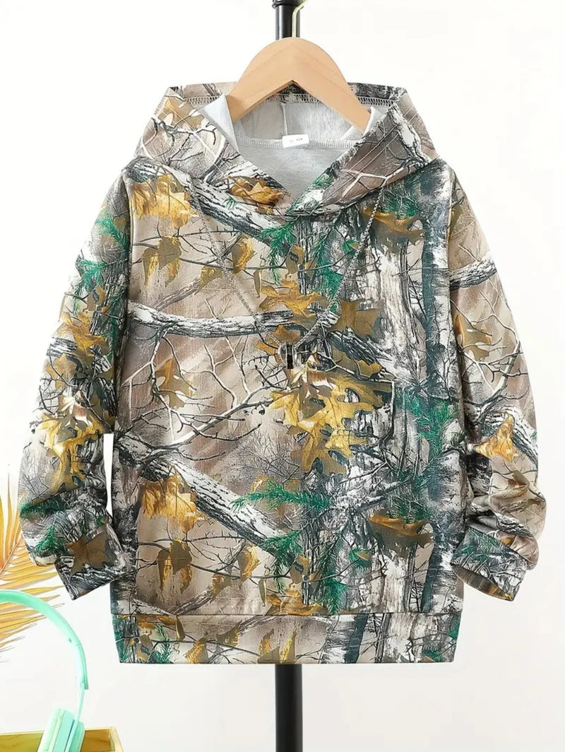 Felpe con cappuccio da caccia mimetiche Stampa foresta Abbigliamento ragazzo Sport - immagine 10