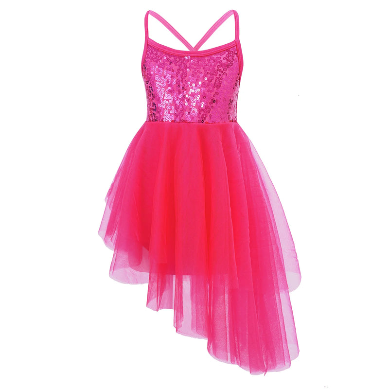 Vestito da Balletto Bambina con Paillettes – Body Danza con Gonna in Tulle Elegantesport