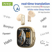 Auricolari Traduttori AI HTC NE72 TWS Open-Ear Cuffie Wireless Bluetooth 6.0 - Gold AI - immagine 2
