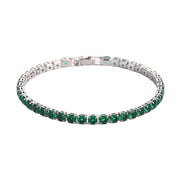 Braccialetti in cristallo di zirconi cubici di lusso Hiphop ghiacciati da 4 mm per donna uomo gioielli a catena con bracciale color argento color oro - Campeda