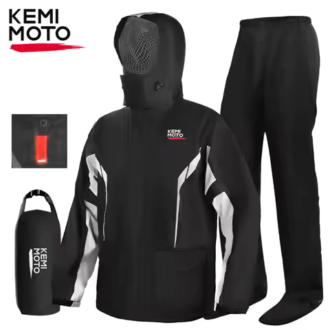 KEMIMOTO Impermeabile per moto Giacca antipioggia Pantaloni Tuta divisa Traspirante