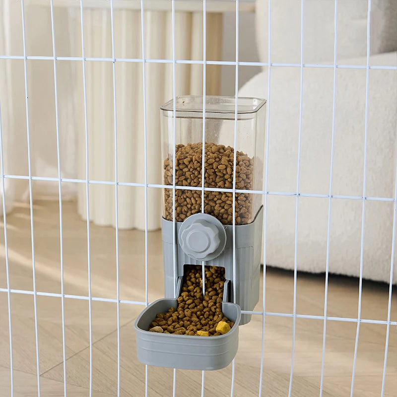 Ciotola per gabbia sospesa gatti cani con mangiatoia automatica animali domestici - Grey-Feeder - immagine 2