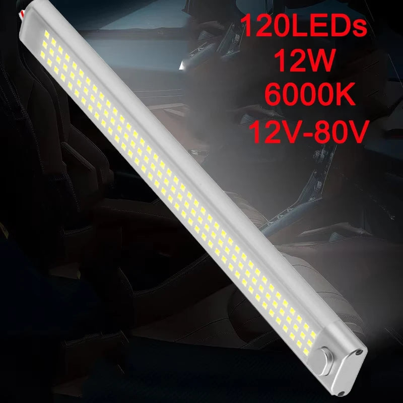 Luce a Cupola Ultra-Luminosa 120LED 12V/24V di Lettura per Interni Auto