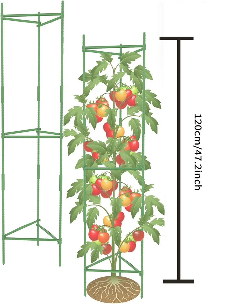 Gabbia per pomodori, fino a 51 pollici di pali per piante griglie per verdure assemblate per piante rampicanti da giardino fiori di verdure
