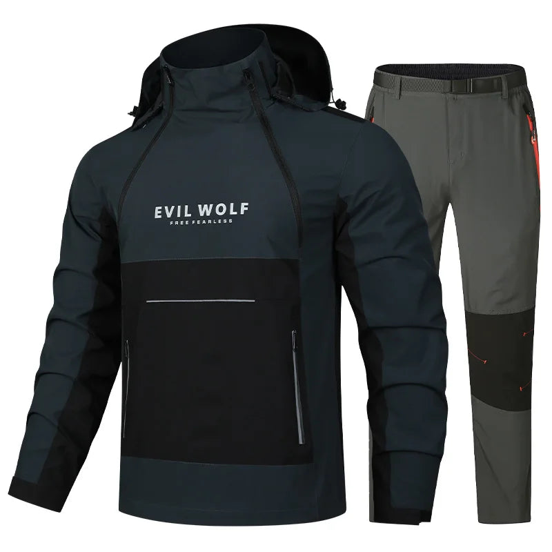 Completo Impermeabile per Moto Giacca e Pantaloni Antipioggia - GRAY M