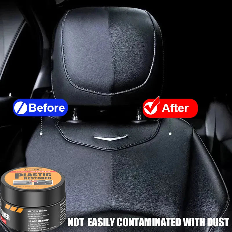 Restauratore di plastica per auto Ritorno al nero lucido Interni Pelle e pannello