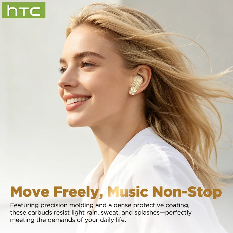 Auricolari Traduttori AI HTC NE72 TWS Open-Ear Cuffie Wireless Bluetooth 6.0 - immagine 4