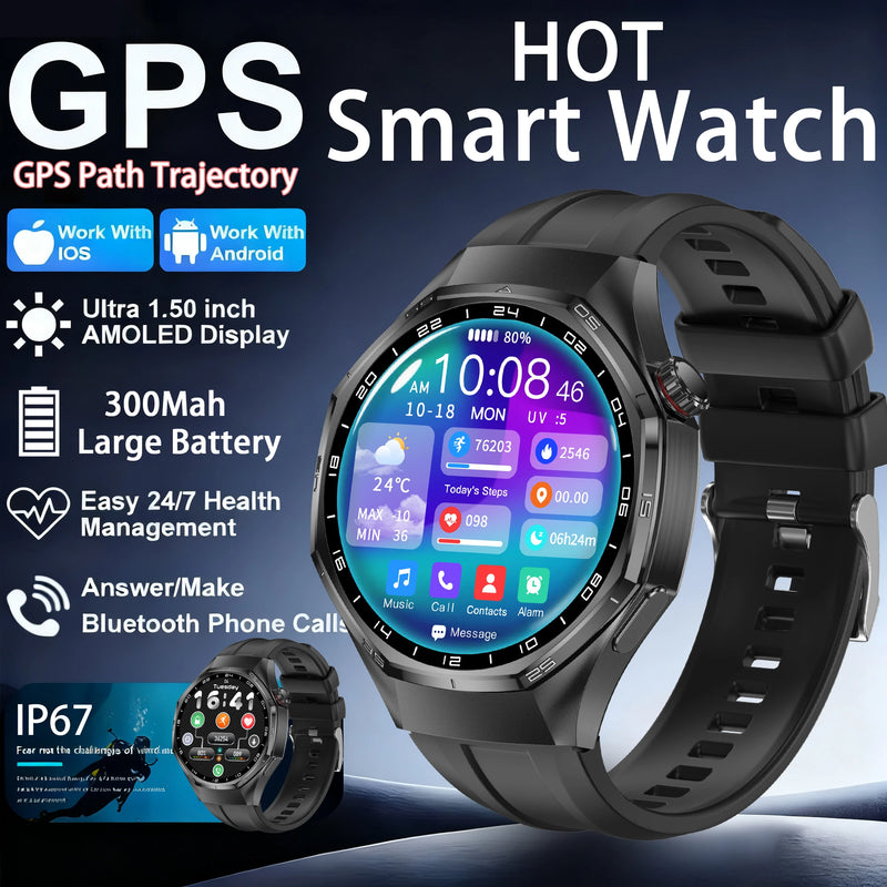 Nuovi Smart Watches6 Max GPS AMOLED Monitoraggio della frequenza cardiaca di fascia alta Chiamata Bluetooth Smartwatch sportivo da uomo impermeabile per Android IOS