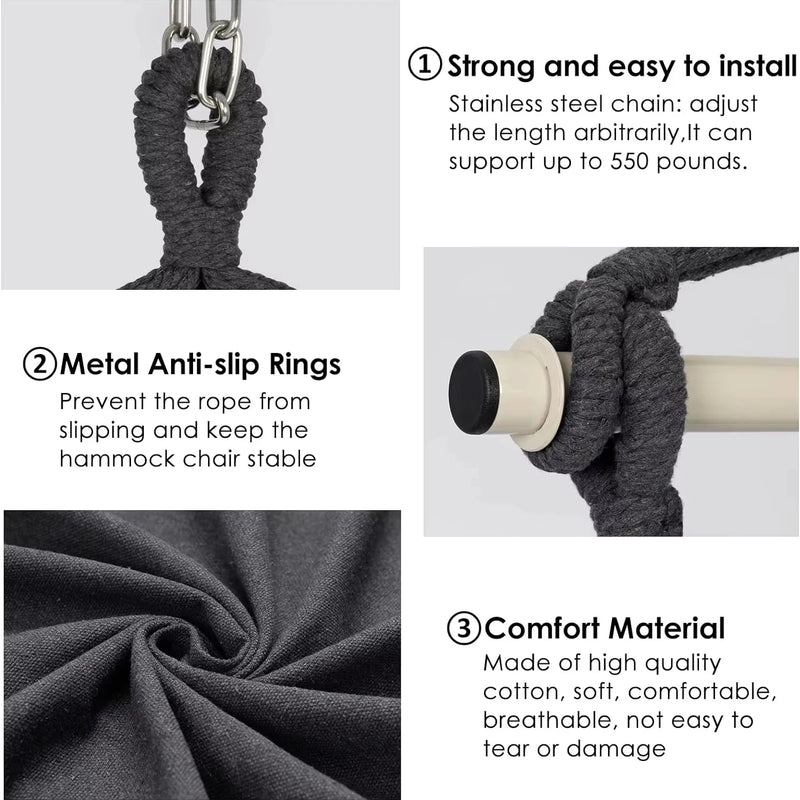 Durevole sedia amaca sospesa mobili per camera da letto altalena sospesa corda di cotone per interni ed esterni sedia da patio Boho decorazioni per la casa per balcone