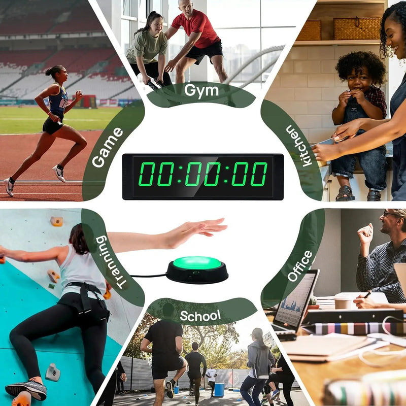 Timer da Palestra per Home Gym Orologio Digitale con Pulsante Start/Stop - immagine 6