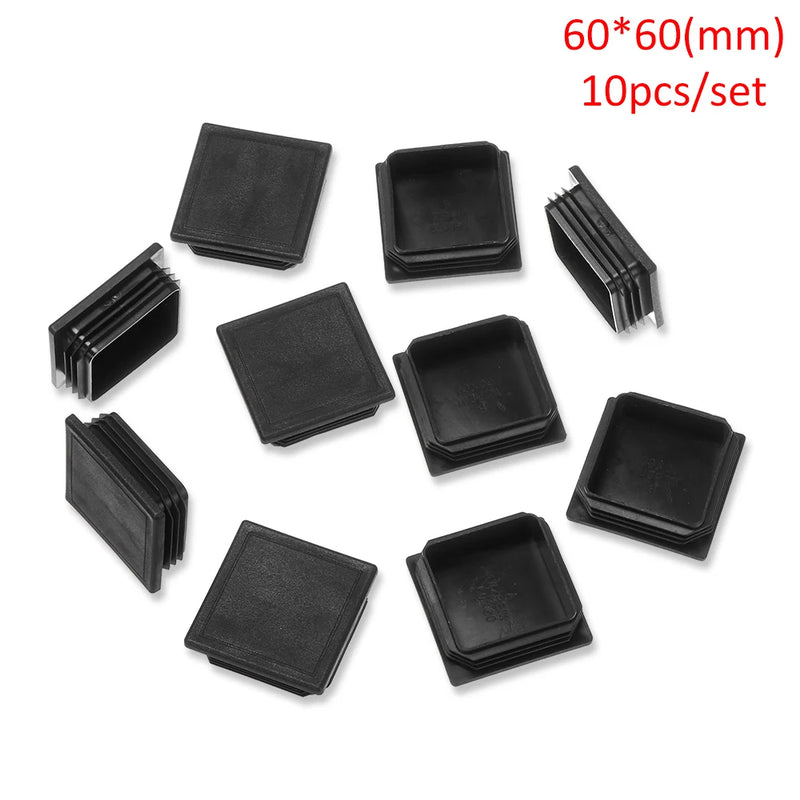 10 pezzi di plastica quadrata nera tappo terminale sbollitura tubo inserto accessori - 60 mm - immagine 8