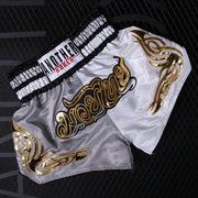 ANOTHERBOXER Muay Thai Pantaloncini MMA Ricamo Sport Fitness Combattimento Kickboxing - immagine 10
