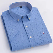 Camicia Oxford da uomo Bamboople – maniche corte, traspirante, casual business, plaid, estate e primavera - Campeda