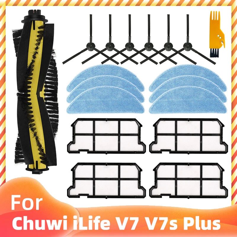 Spazzole laterali intere Filtro filtro Mop Panno per Chuwi iLife V7 / V7s Plus Robot Aspirapolvere Pezzo di ricambio