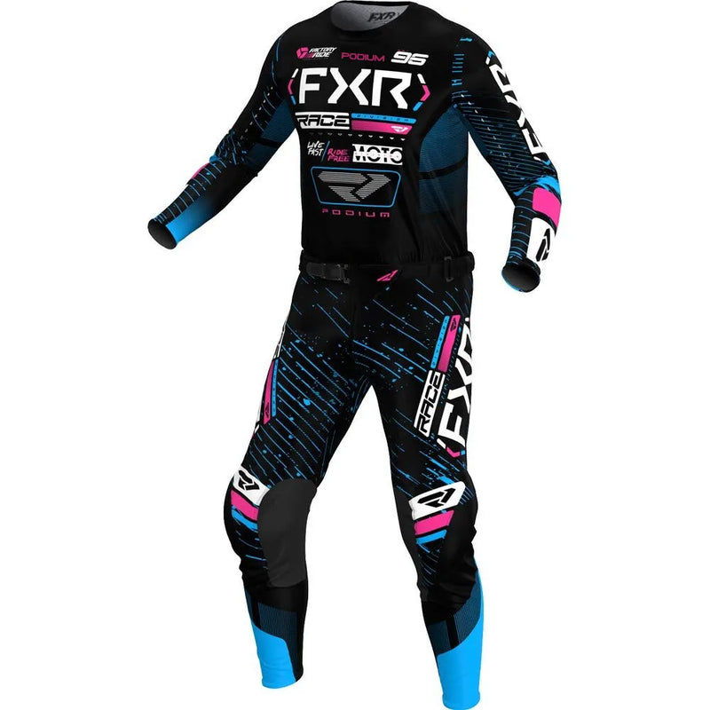 Kit Motocross FXR 2025 – Completo Maglia + Pantaloni Enduro MX, Set Abbigliamento Moto Off-Road Unisex - Campeda