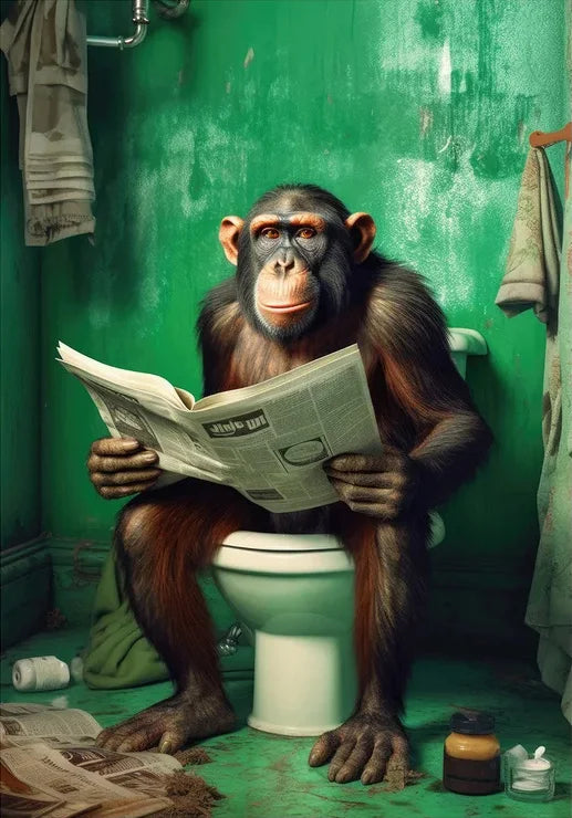 Scimpanzé Elefante Panda Animali Poster Stampa Divertente Arte Immagine da parete Pittura su tela per bagno Toilette Decorazioni per la casa Regalo