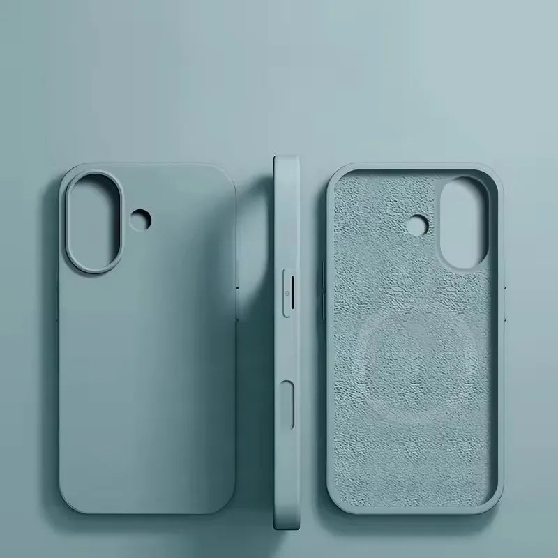 Nuovo per custodia per telefono in Silicone liquido for Magsafe per for iPhone 16 15 13 14 11 12 Pro Max 16 15 Plus Cover morbida con ricarica Wireless magnetica