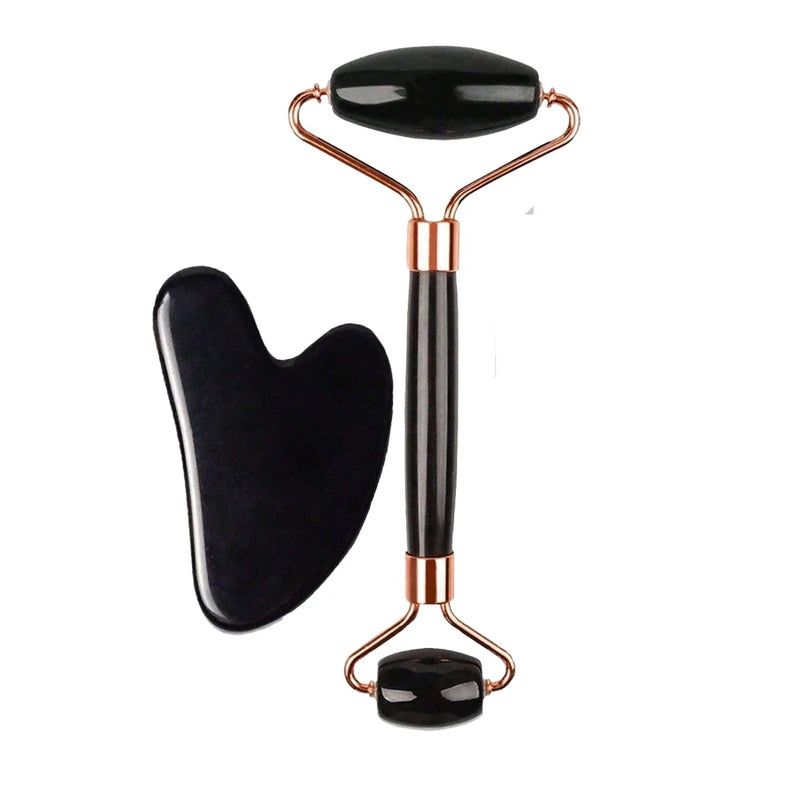 1/2/3 pezzi Rullo per il viso di ghiaccio Cura della pelle del GuaSha - 2pcs set-Black - immagine 16