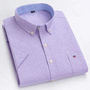 Camicia Oxford da uomo Bamboople – maniche corte, traspirante, casual business, plaid, estate e primavera - Campeda