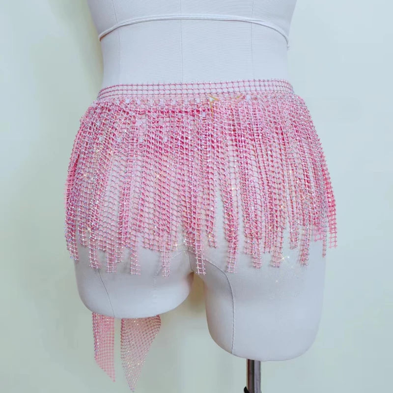 Accessorio per Danza del Ventre Sciarpa con Pietre e Rete - immagine 3