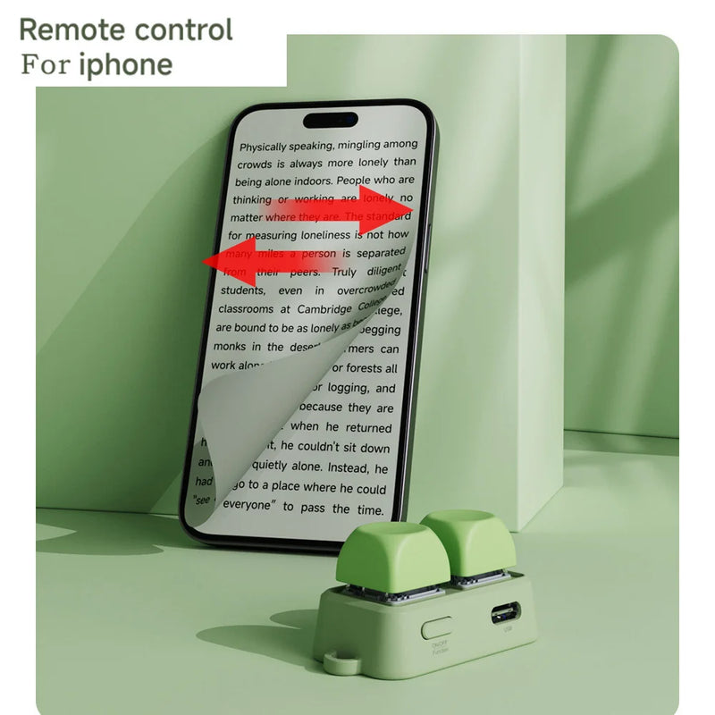 2025 Tastiera Doppio Pulsante E-book Page Turner Per Tablet Telefono Mobile Blue Tooth Telecomando Scorri Visi brevi per Android/IOS