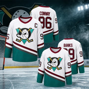 Maglia da Hockey su Ghiaccio White Duck Versione Film Numeri 96 e 99