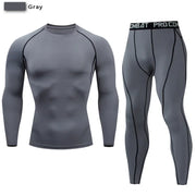 2 pezzi tuta sportiva a compressione da uomo allenamento elastico set yoga jogging - immagine 20