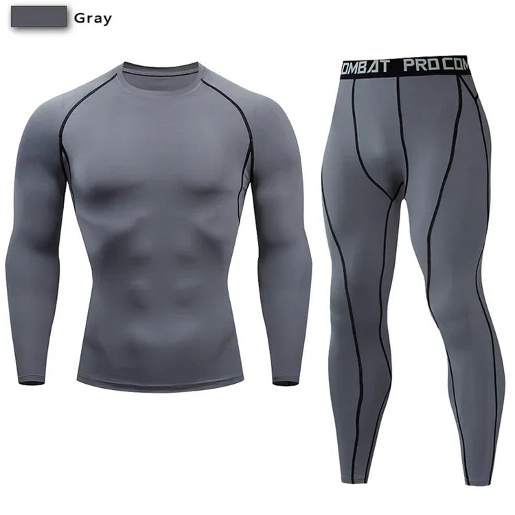 2 pezzi tuta sportiva a compressione da uomo allenamento elastico set yoga jogging - immagine 20