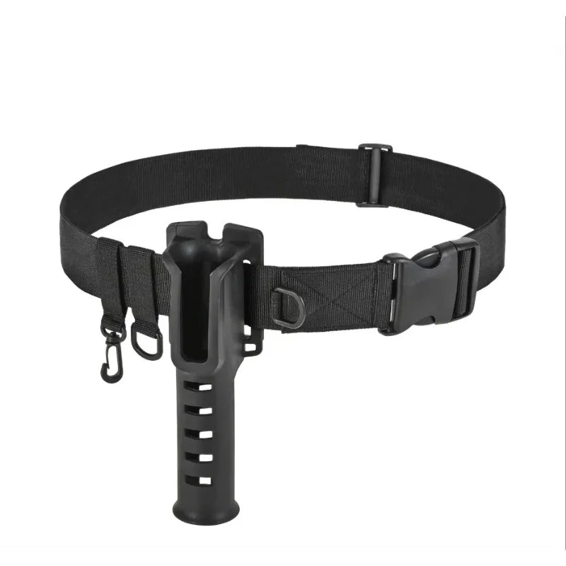 Supporto per cintura regolabile canna da pesca trampoliere con inserto esca Fibbia - Black