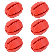 6 pezzi porta canna da pesca in silicone cinghie a sfera 5 fori - Red - immagine 4