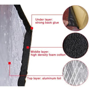 Tappetino Isolante Termico e Acustico Auto 200x50 cm Ignifugo – Pannello Insonorizzante in Alluminio, Antirumore e Anti Calore per Cofano, Porte e Interni - Campeda