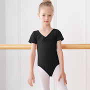 Body per balletto di base ragazze da ballo in cotone ginnastica a maniche - immagine 5