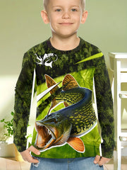 Magliette grafiche da pesca Abbigliamento per bambini Autunno Manica lunga Top - immagine 8