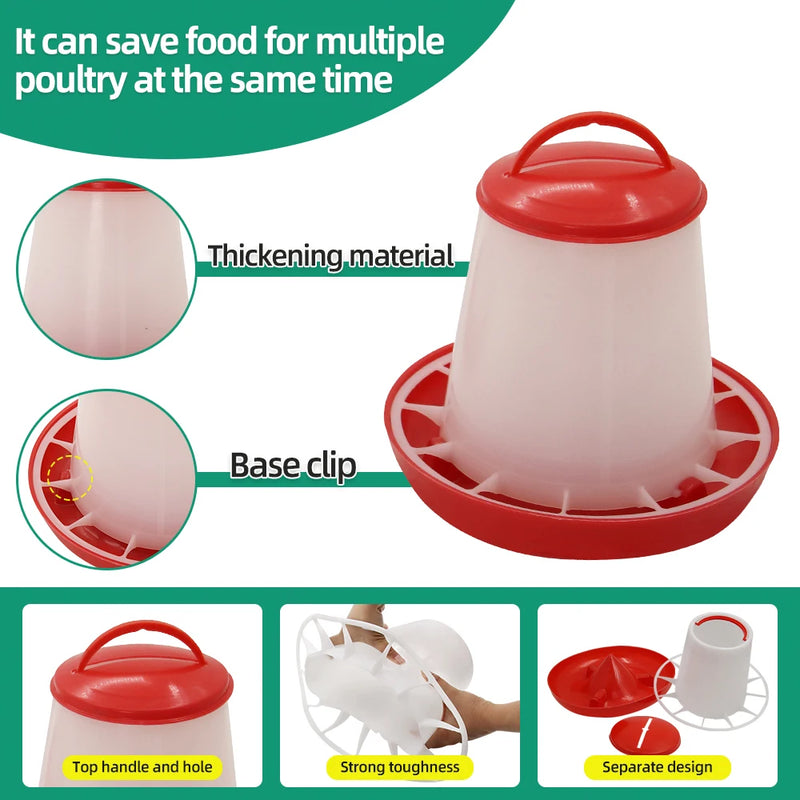 Dispenser Automatico 3kg+3L per Cibo e Acqua Polli Uccelli - immagine 4