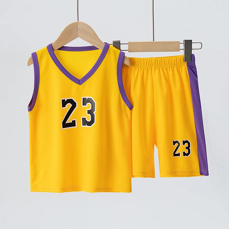 Tuta da basket estiva per BAMBINI Gilet sportivo ragazzi e ragazze Pantaloncini - immagine 13