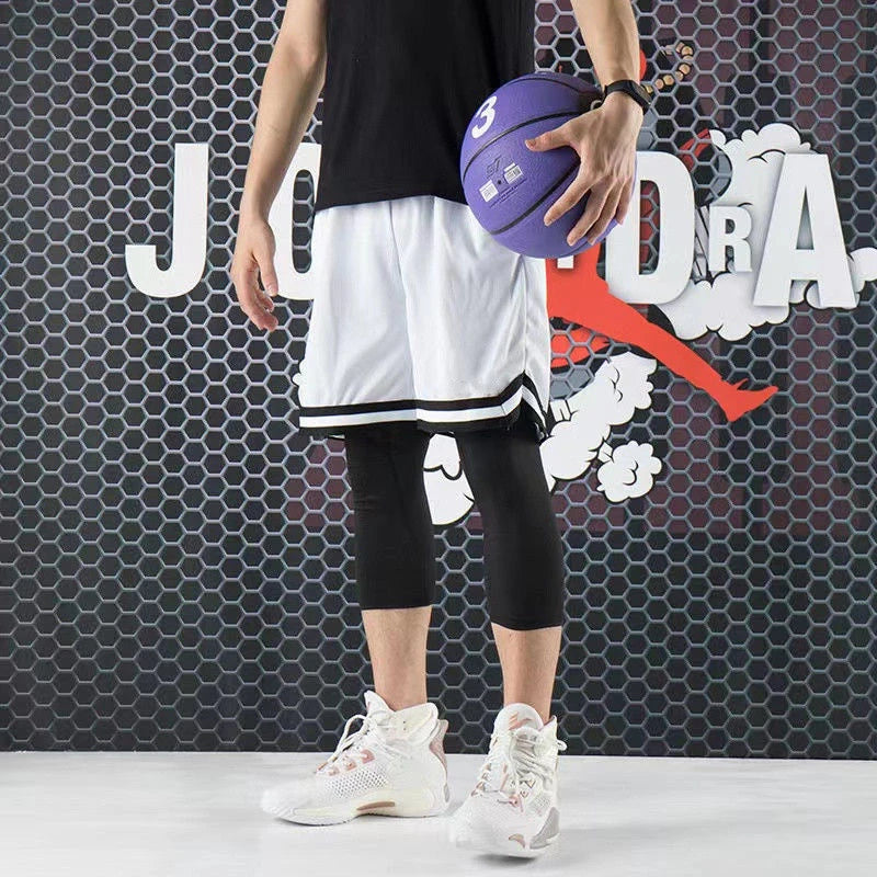SONECHOKI Pantaloncini da basket al ginocchio uomo a righe larghe corsa Sport palestra - immagine 6