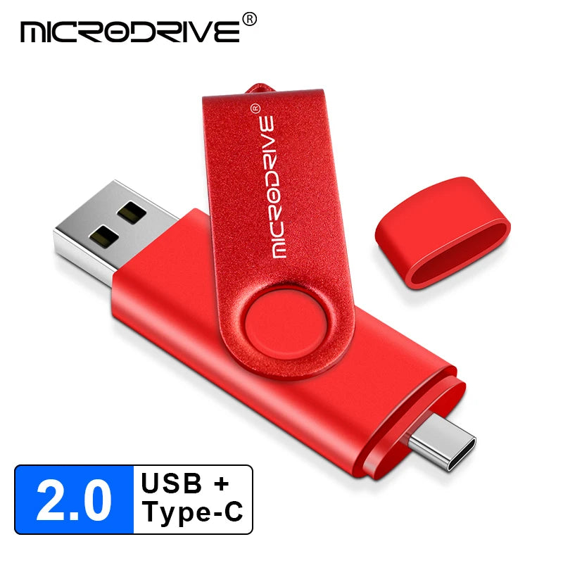 Chiavetta USB OTG 2 IN 1 di tipo C in metallo 128 GB Chiavetta USB 4 GB 8 GB 32 GB 64 GB 128 GB Cle USB Cle Chiavetta USB Memoria USB