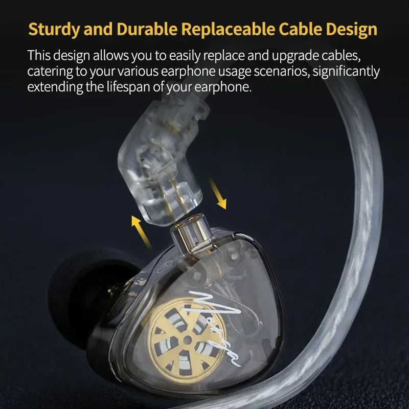 KZ Merga HIFI Auricolari in-ear cablati Driver quad-driver Driver dinamico doppio Uscita audio Sintonia ad alta risoluzione con cavo staccabile
