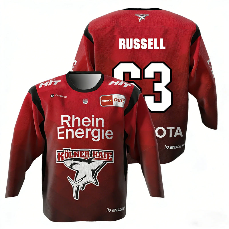Köln Haier MacLeod Maglia da Hockey su Ghiaccio Tedesca 89 Russell DEL Genitore-Figlio - immagine 11