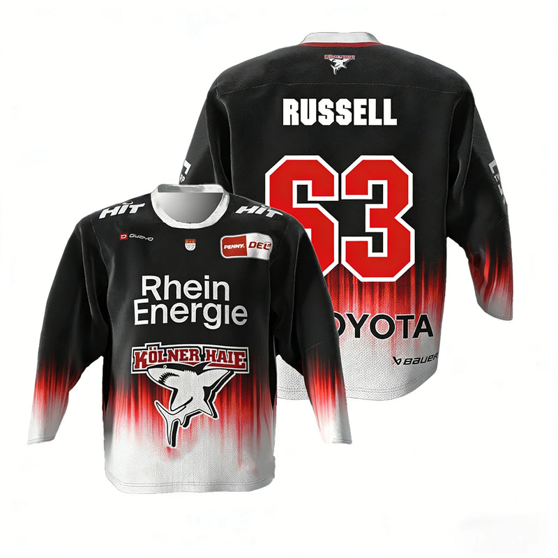 Köln Haier MacLeod Maglia da Hockey su Ghiaccio Tedesca 89 Russell DEL Genitore-Figlio - immagine 7