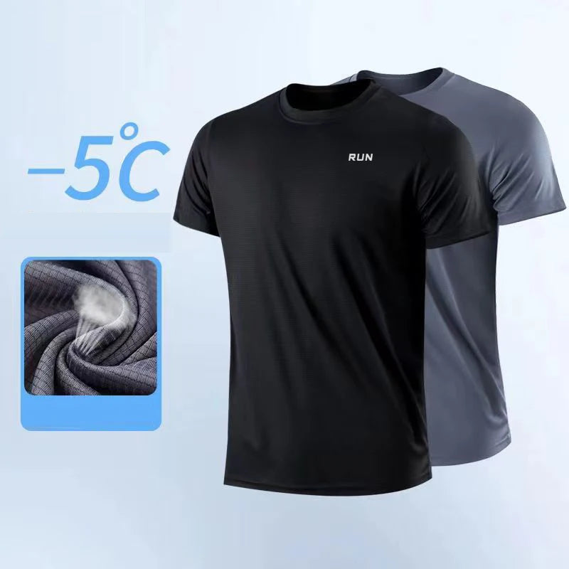 T-shirt da uomo a maniche corte ad asciugatura rapida palestra - immagine 2