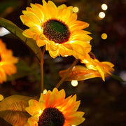 Lampada da giardino per esterni a LED solare girasole IP65 impermeabile percorso - immagine 5
