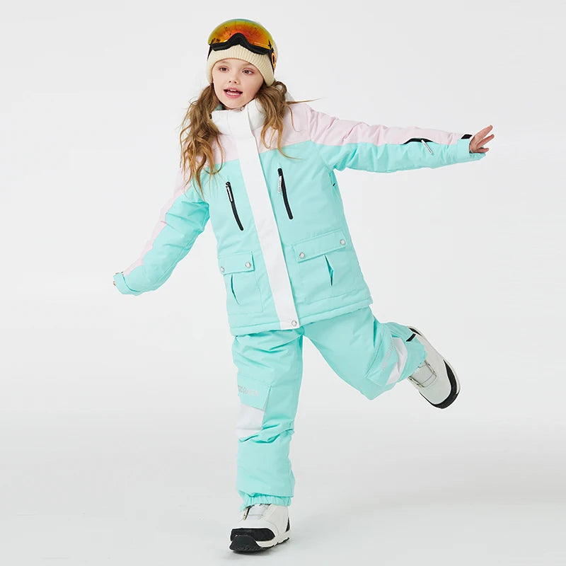 -30 Tuta da neve per bambini Set di abbigliamento snowboard - immagine 2