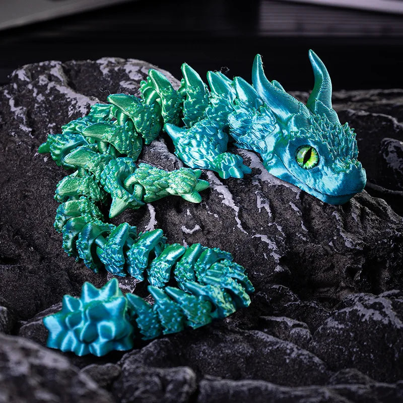 3D Stampato Drago Magico Giocattolo 3D Girevole Articolato per Ufficio e Decorazione Desk