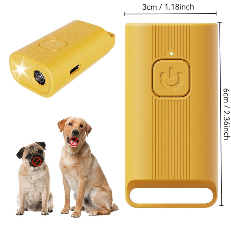 Mini Repellente Ultrasuoni per Cani Ricaricabile Portatile - Giallo - immagine 3